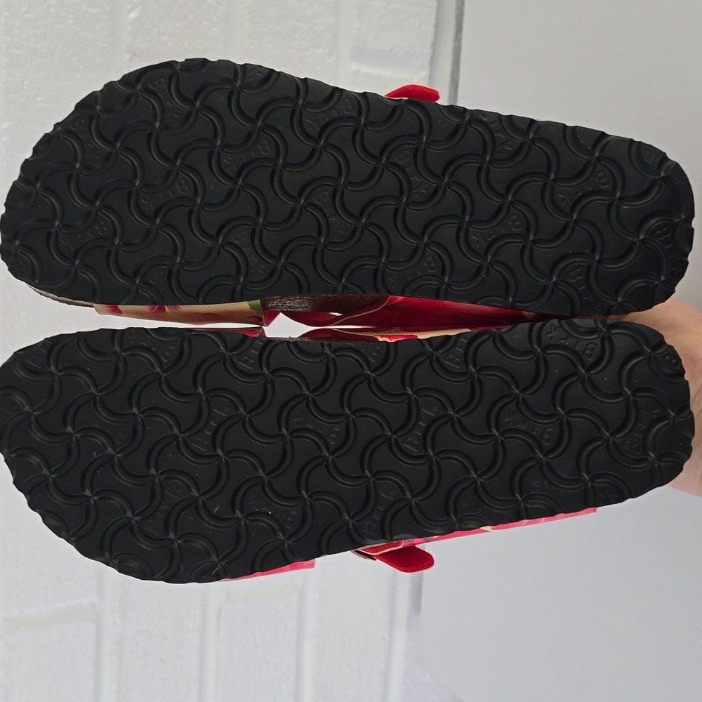 Birkenstock Floral Red Pink Sandals - Picture 6 of 10